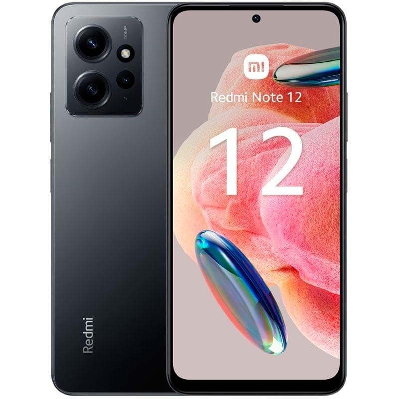Xiaomi Redmi Note 12 4G 4GB/64GB Cinzento com ecrã amplo de bordas finas, câmara tripla traseira saliente e acabamento cinza elegante e brilhante