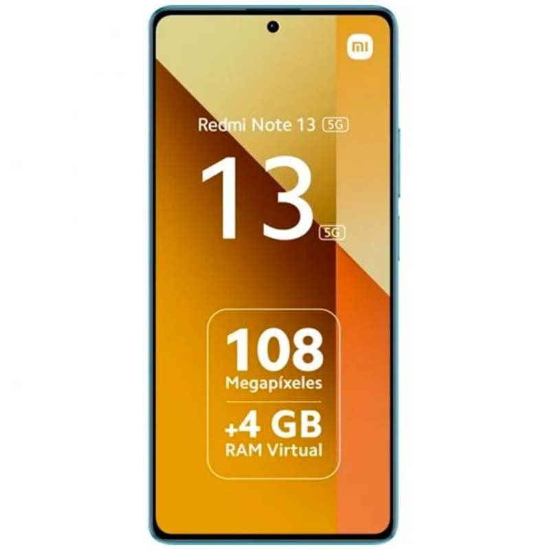 Vue avant du téléphone mobile Xiaomi Redmi Note 13 5G 8Go/256Go Bleu