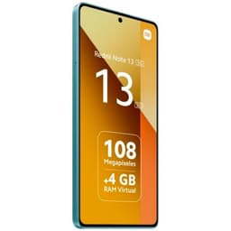 Vue avant et latérale du téléphone mobile Xiaomi Redmi Note 13 5G 8Go/256Go Bleu