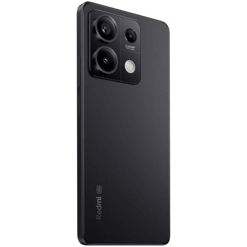 vista trasera y lateral del Teléfono móvil Xiaomi Redmi Note 13 5G 8GB/256GB Negro