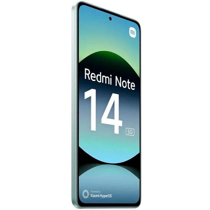 Xiaomi Redmi Note 14 5G 8GB/256GB Verde  - vista frontal e lateral esquerdo