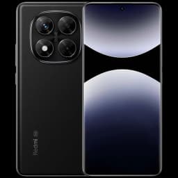 Xiaomi Redmi Note 14 Pro 5G noir avec écran bord à bord perforé centré et module photo arrière triple 200 MP dans un îlot carré aux bords arrondis