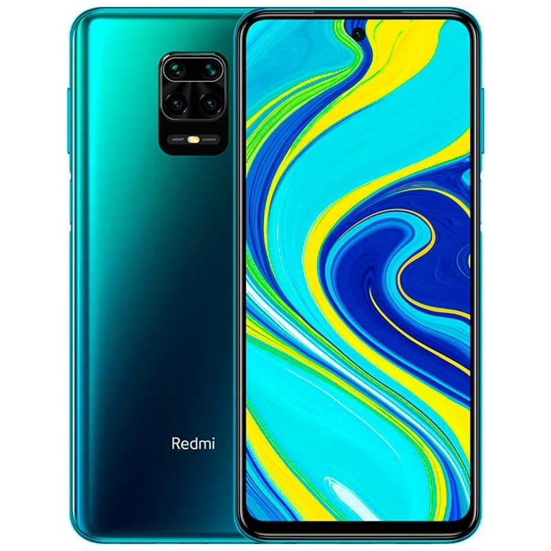 Xiaomi Redmi Note 9S reacondicionado oficial desprecintado, color verde, pantalla grande con cámara frontal en agujero y módulo trasero cuádruple con flash