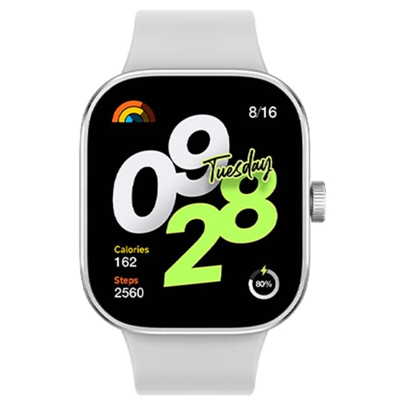 Vista frontal do Relógio inteligente Xiaomi Redmi Watch 4 Prateado