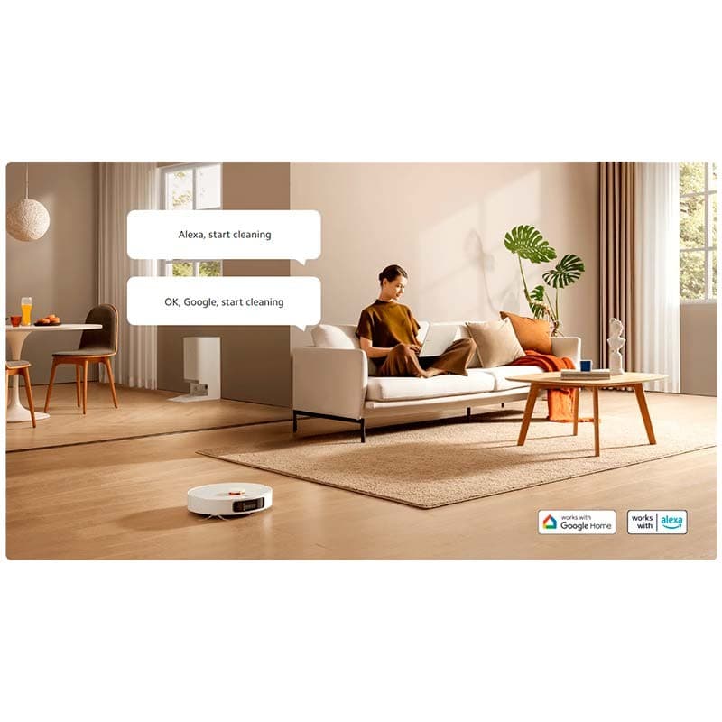 contrôle vocal de l'Aspirateur Robot Xiaomi Robot Vacuum X20+ Blanc