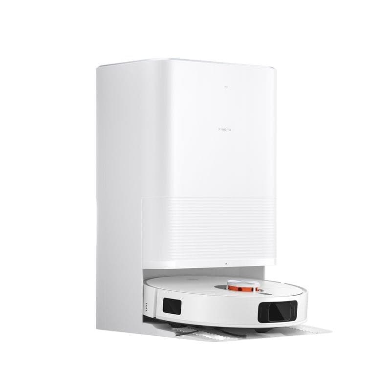 Lado de Xiaomi Robot Vacuum X20 Pro com Base de Autolimpeza Branca - Aspirador Robot