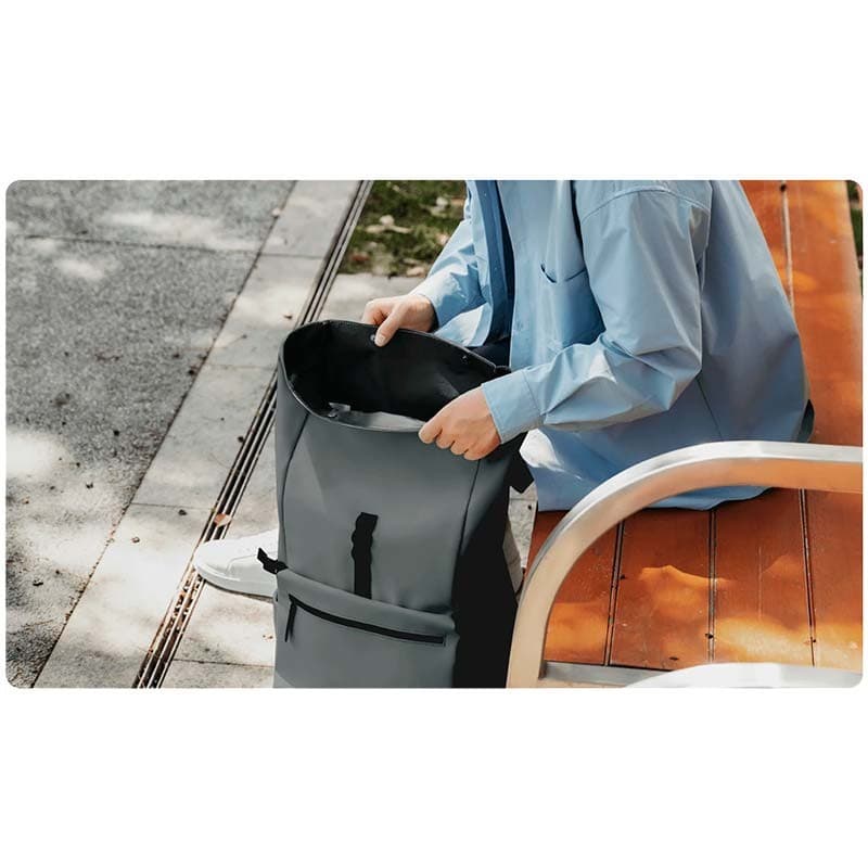abertura superior da mochila Xiaomi Roll Top Casual Backpack