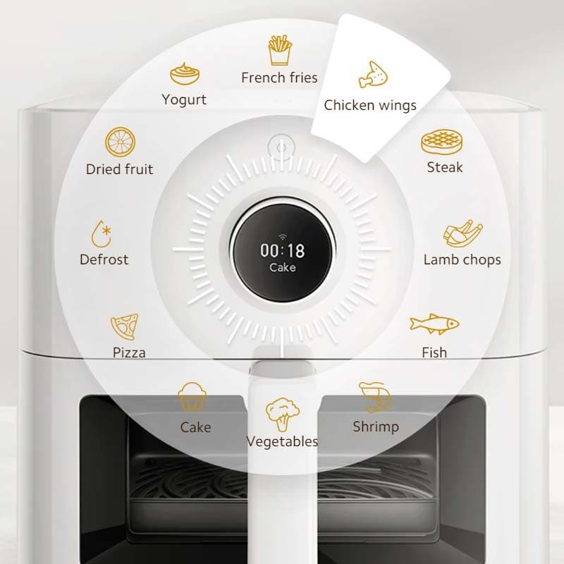 modes prédéfinis de la Friteuse à Air Xiaomi Smart Air Fryer 5.5L Blanc
