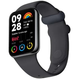vista frontal y lateral de la Pulsera de actividad Xiaomi Smart Band 8 Pro Negro