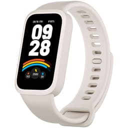Xiaomi Smart Band 9 Active Bege - vista frontal e lateral