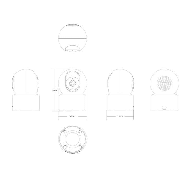 Xiaomi Smart Camera C301 3MP 2K WiFi Branco - vista detalhada