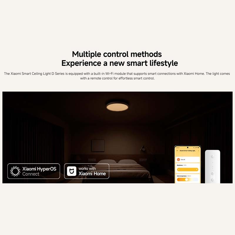 Xiaomi Smart Ceiling Light D30 Φ350x60mm 1700lm - Lâmpada de Teto Inteligente - Item3