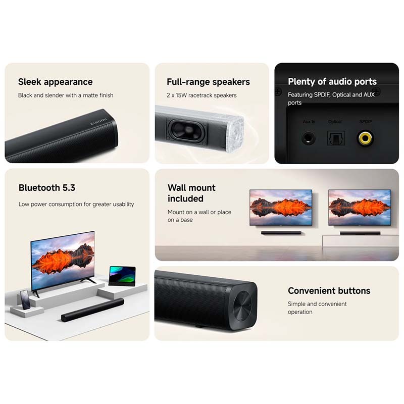 Xiaomi Soundbar 2.0ch Bluetooth 5.3 - Barra de Sonido - Ítem7