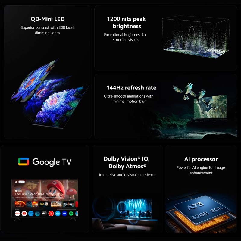 Xiaomi TV S Mini LED 75 (2025) 4K UHD Google TV 144 Hz - Ítem1