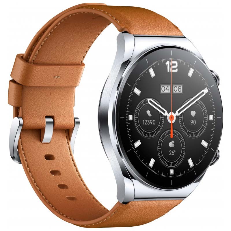 Xiaomi Watch S1 Pro Reloj Smartwatch Plata con Correa de Cuero Marrón