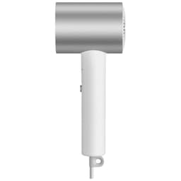 Xiaomi Water Ionic Hair Dryer H500 secador compacto con cuerpo metálico plateado y mango blanco minimalista, boquilla cilíndrica y cable con aro para colgar