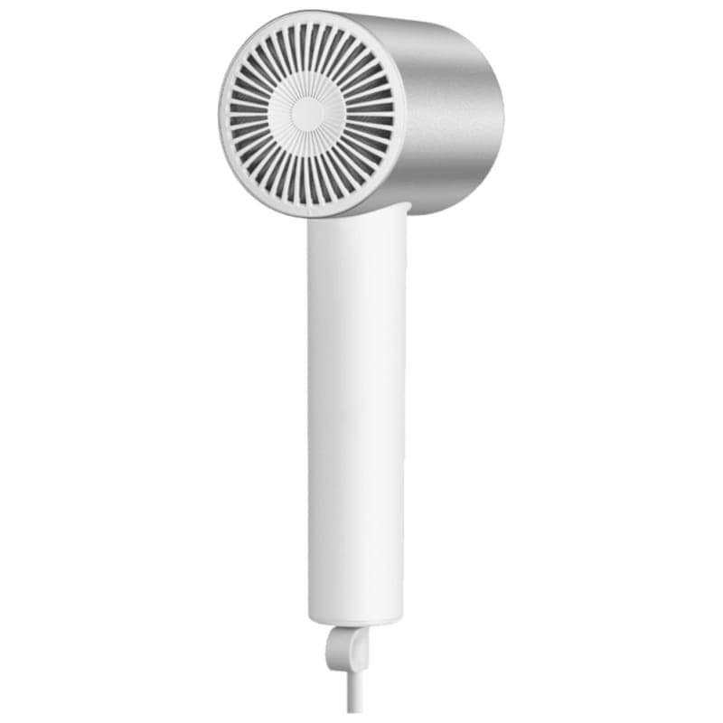 Xiaomi Water Ionic Hair Dryer H500 secador compacto en color blanco, diseño minimalista cilíndrico, rejilla frontal circular y mango ergonómico con cable