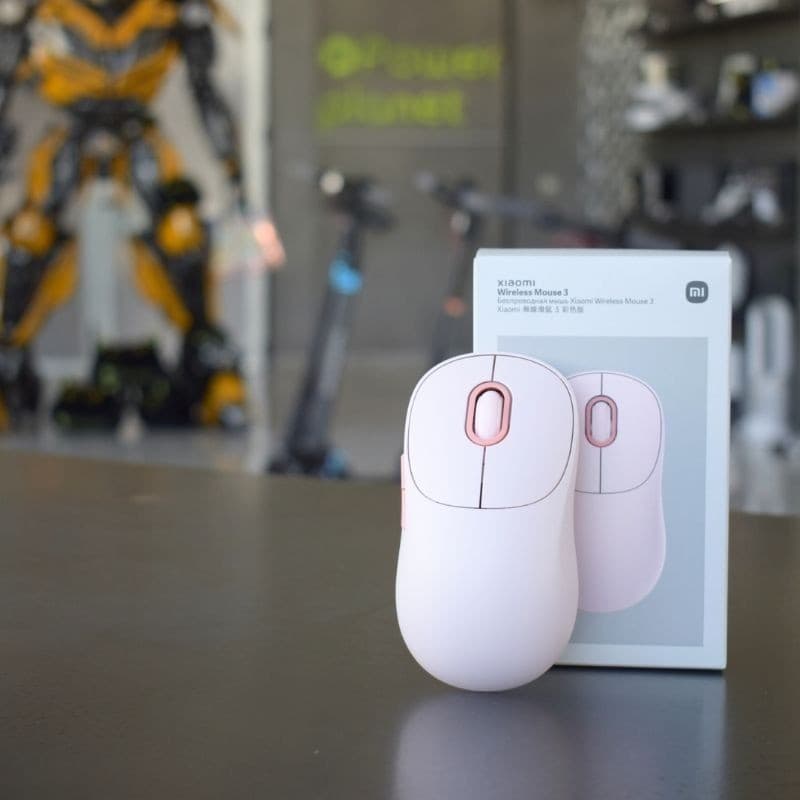 Foto frontal real do Xiaomi Wireless Mouse 3 Pink Wireless Mouse - 1200 DPI