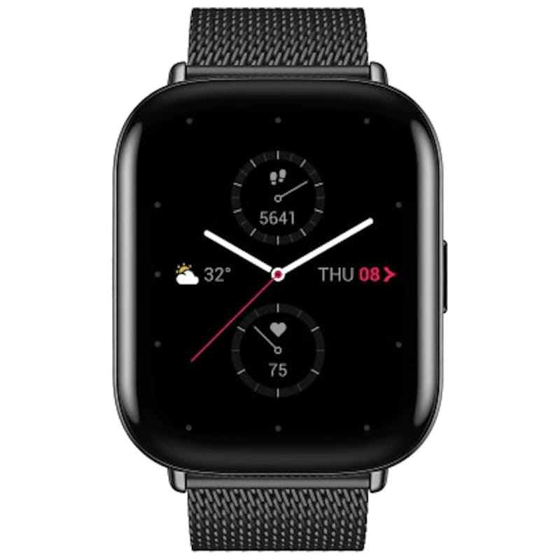 Amazfit Zepp E Square Negro Metálico con Correa Metal Negra