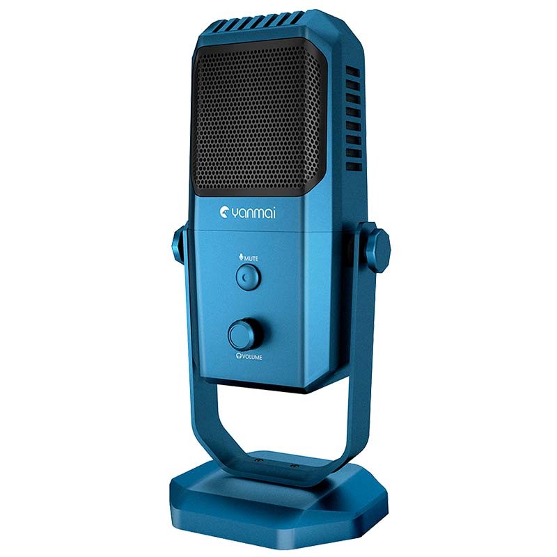 Yanmai SF-900 Micrófono USB Azul para Grabación y Transmisión en PC