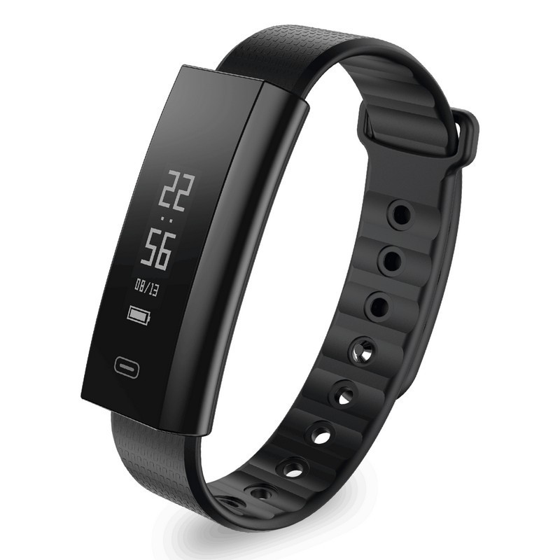 Zeblaze Arch; color negro, funciones fitness, pantall OLED de 0,87 pulgadas, resistencia IP67, compatible con iOS y Android, Bluetooth 4.0, podómetro, frecuencia cardíaca, notificaciones de mensajes y llamadas, autonomía de hasta 14 días