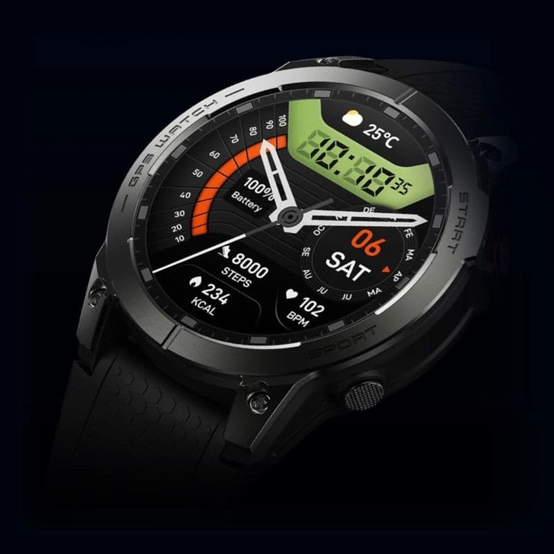 Détail du cadran de la Zeblaze Stratos 3 Pro Noir