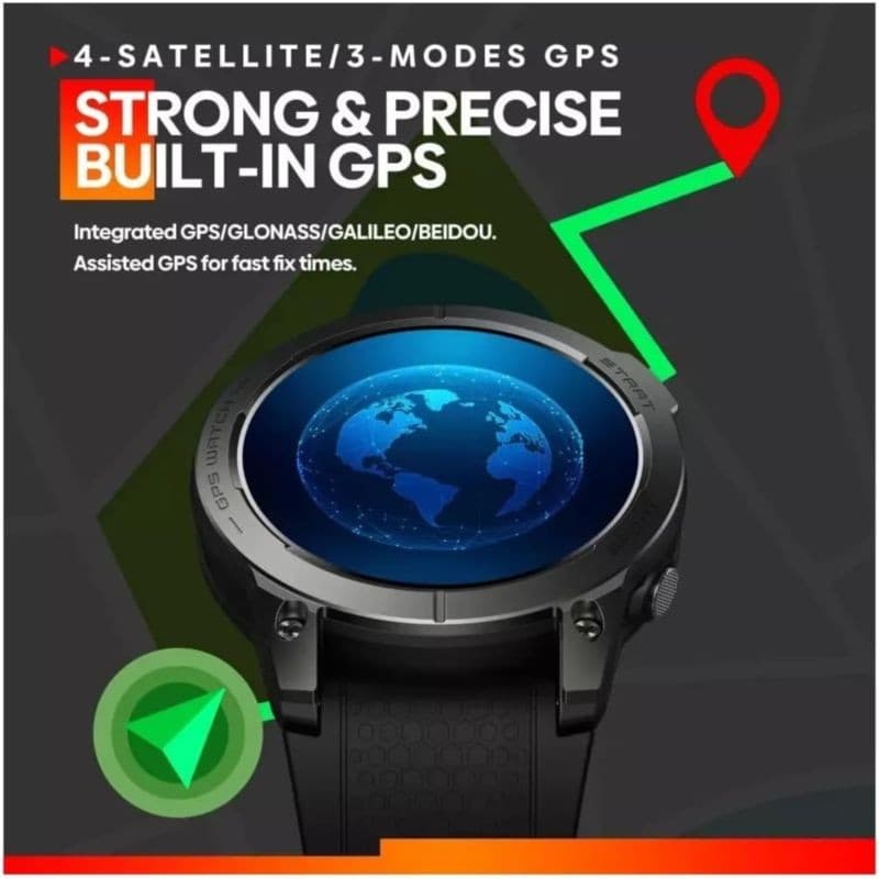 Zeblaze Stratos 3 Pro Noir avec modes satellite et GPS optimisés