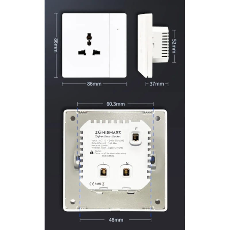 Zemismart Tuya Zigbee Universal 16A - Blanco - Potencia 2500W