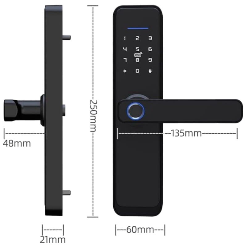 Cerradura Electrónica Zemismart X2 Doble WiFi 180mm Negro - Ítem6
