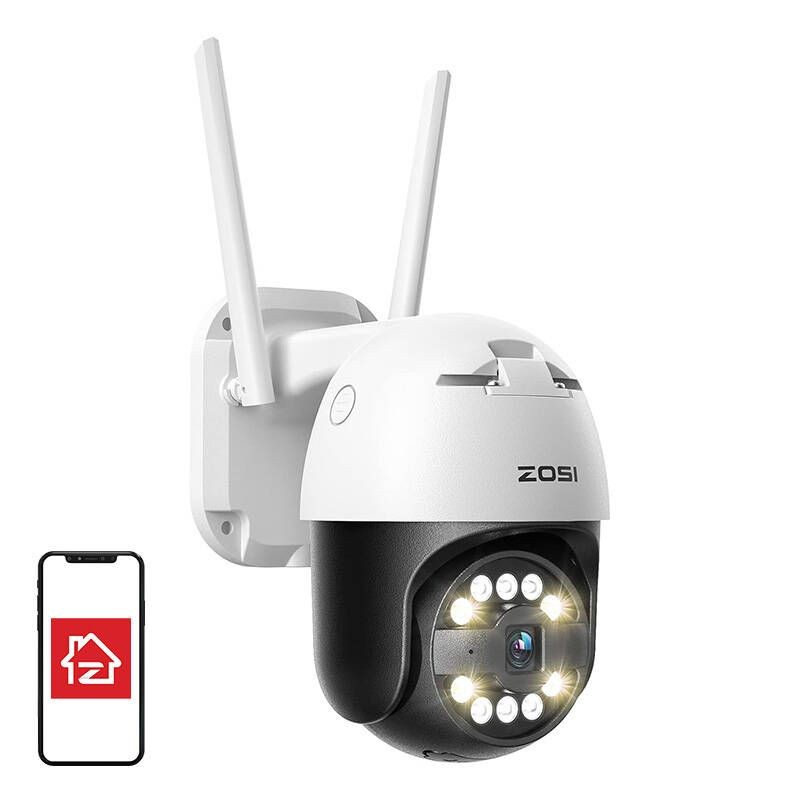 ZOSI C296 5MP 3K WiFi P/T PoE IP66 Blanc + Carte microSD 32 Go - Caméra de sécurité IP - Ítem1