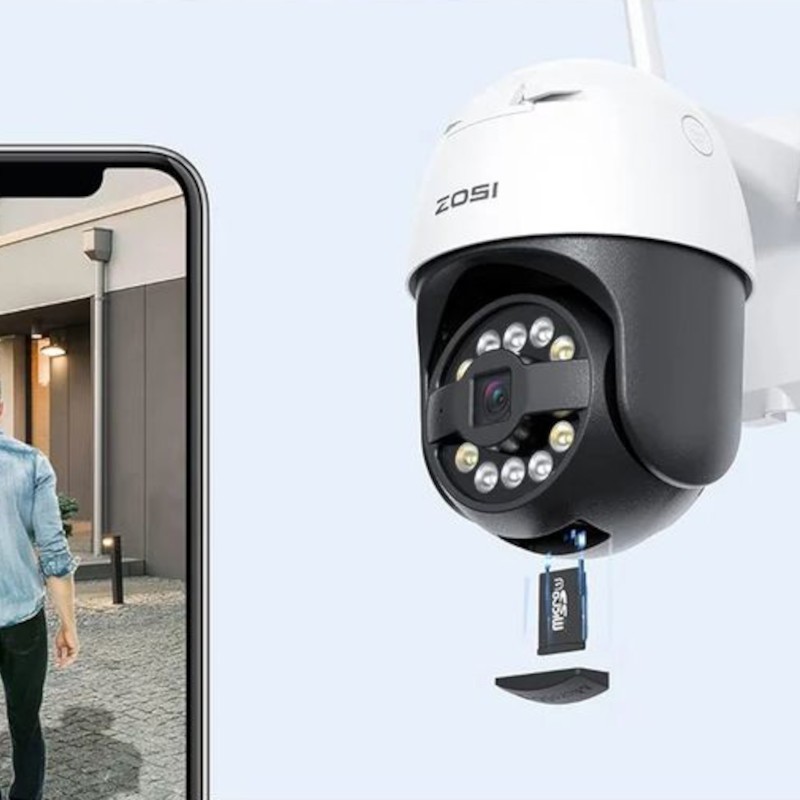 ZOSI C296 5MP 3K WiFi P/T PoE IP66 Blanc + Carte microSD 32 Go - Caméra de sécurité IP - Ítem3