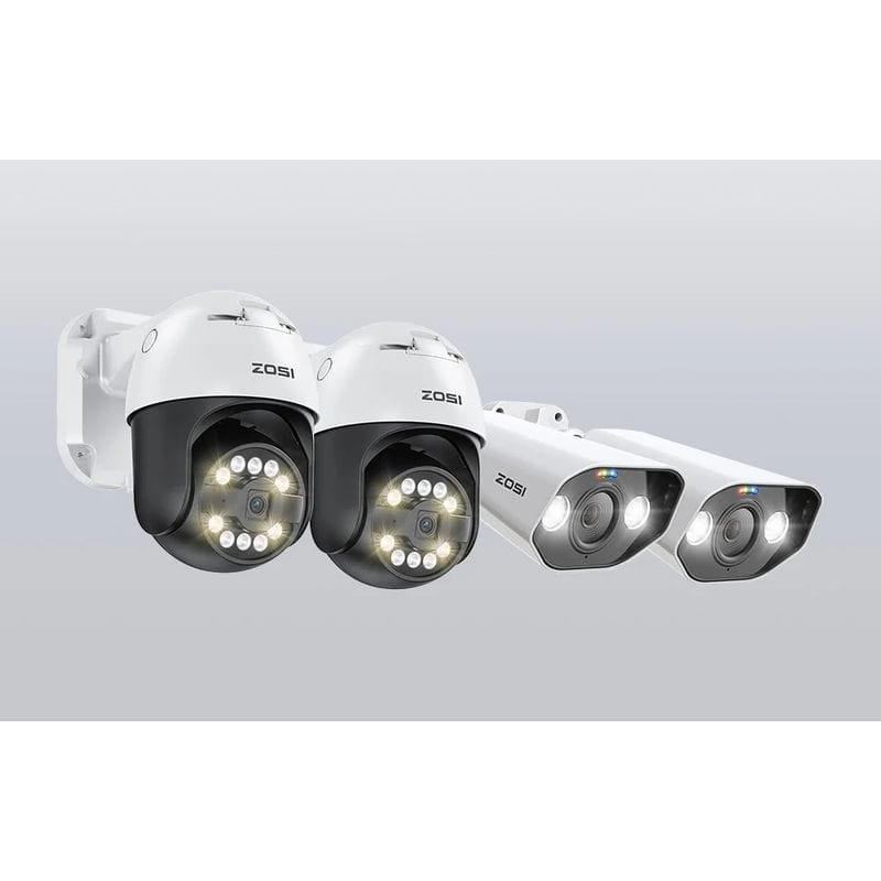 2 câmaras ZOSI C296 5MP 3K WiFi P/T PoE IP66 branco + 2 câmaras ZOSI C182 5MPx FullHD + visão noturna gravação inteligente IP66 branco + NVR de 8 canais + disco rígido HDD de 2 TB - Item2