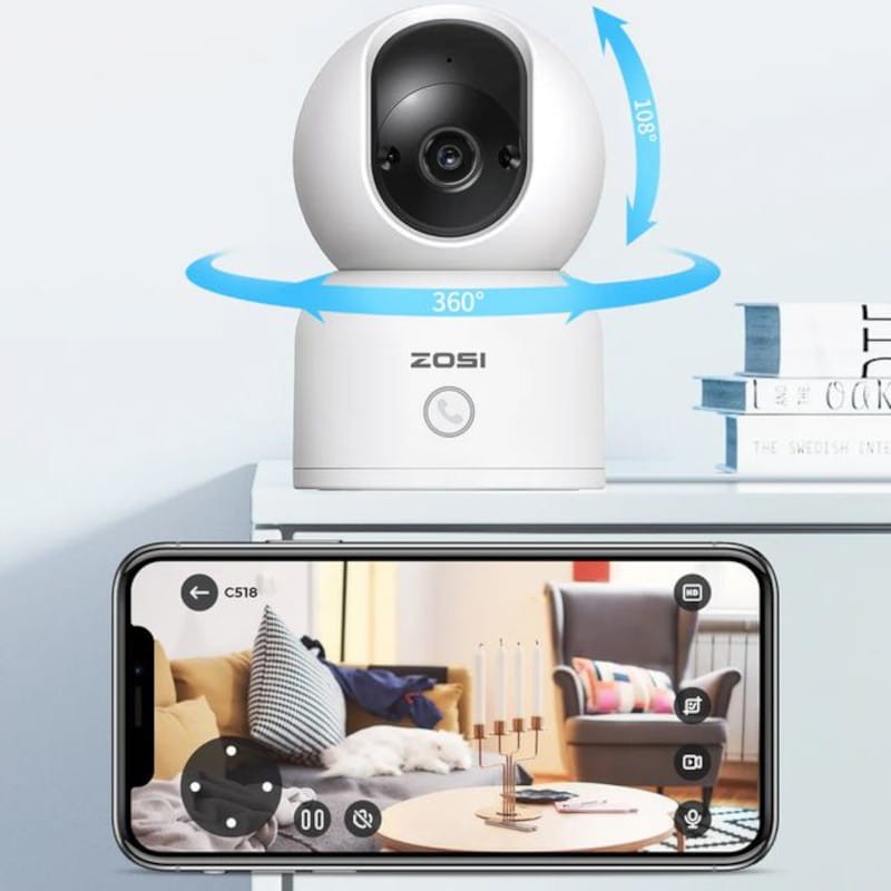 ZOSI C518 3MPx Visão Noturna AI P/T WiFi 5G Branco + Cartão microSD 32GB - Câmara de segurança IP - Item4