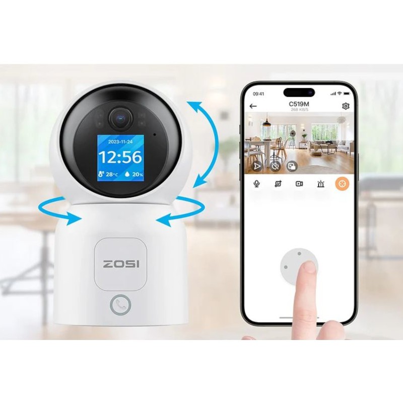 ZOSI C519M 4 MPx 2.5K P/T WiFi Double Détection de Mouvement Écran Blanc - Caméra de sécurité IP - Ítem7