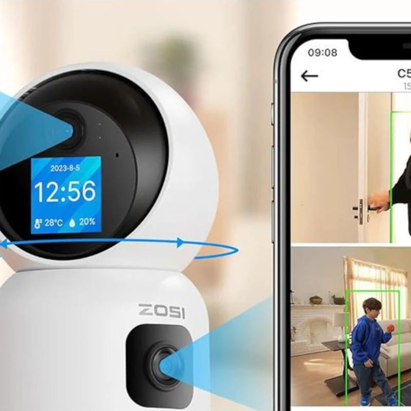 ZOSI C528M 6MPx 2K Dual P/T WiFi 5G Détection audio bidirectionnelle Blanc - Caméra de sécurité IP - Ítem11