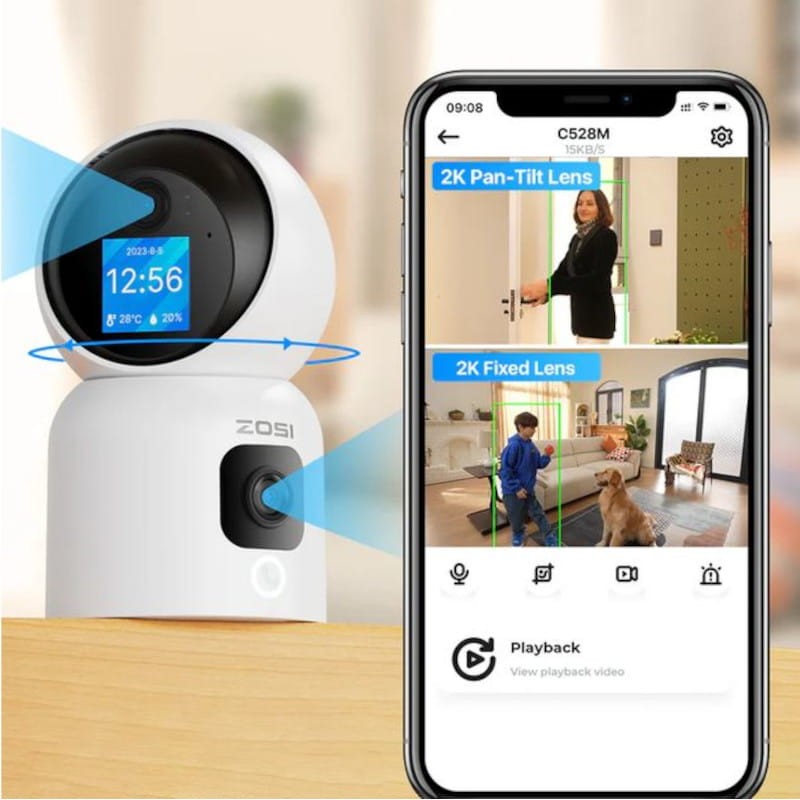 ZOSI C528M 6MPx 2K Dual P/T WiFi 5G Détection audio bidirectionnelle Blanc - Caméra de sécurité IP - Ítem4