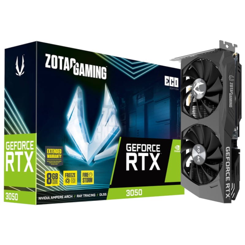 Zotac Gaming GeForce NVIDIA RTX 3050 Eco 8GB GDDR6 Preto - Placa Gráfica - Item