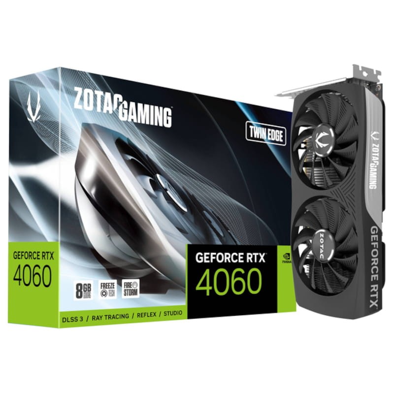 Zotac Gaming GeForce NVIDIA RTX 4060 Twin Edge 8GB GDDR6 Negro - Tarjeta Gráfica - Ítem
